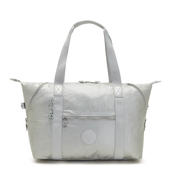 Kipling Art Medium Metallic Tote Tassen Zilver | BE 1456BE